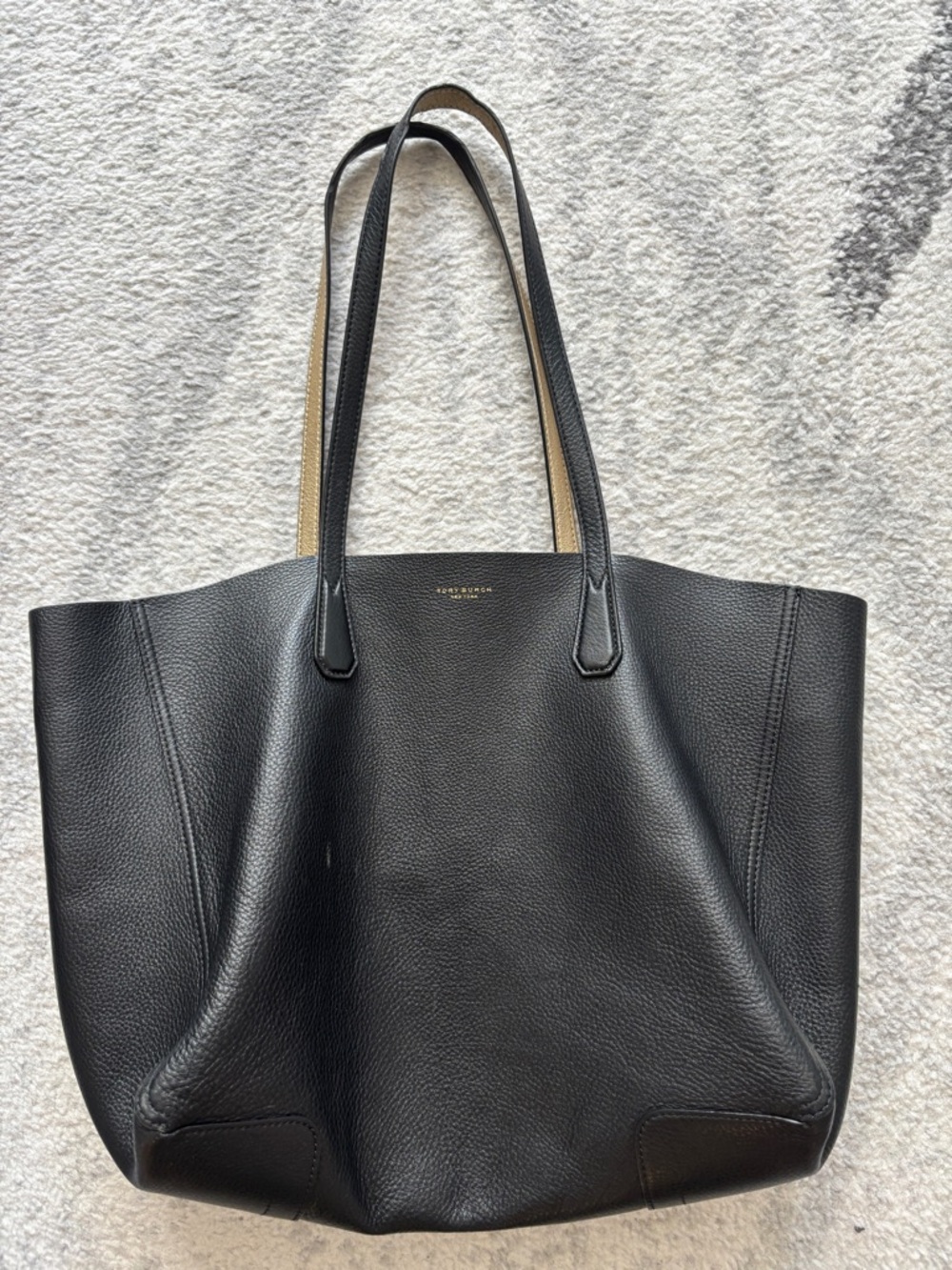 Tory Burch Black & Gold Leather Reversible Tote